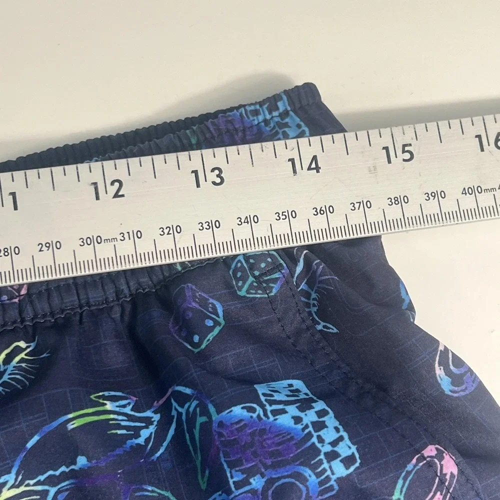 Peter Millar Swim Trunks Mens Medium Blue Crab Dice Casino Print Lined Stretch